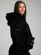 Solid Eye Mask Hoodie Pants Two Piece Set