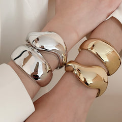 Asymmetrical Twisted Open Cuff Bracelet