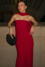 Strapless Mermaid Scarf Formal Dress
