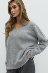 Soft V Neck Relaxed Fit Sweater