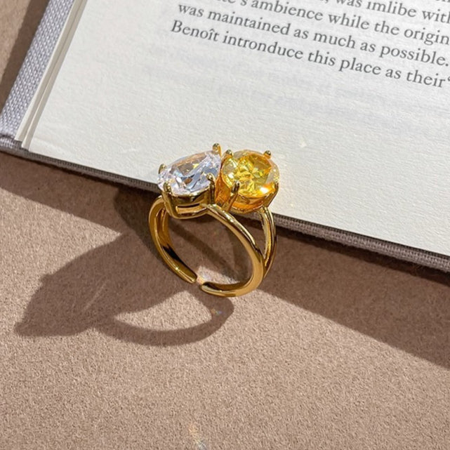 Colorfast Two Tone Diamond Index Ring