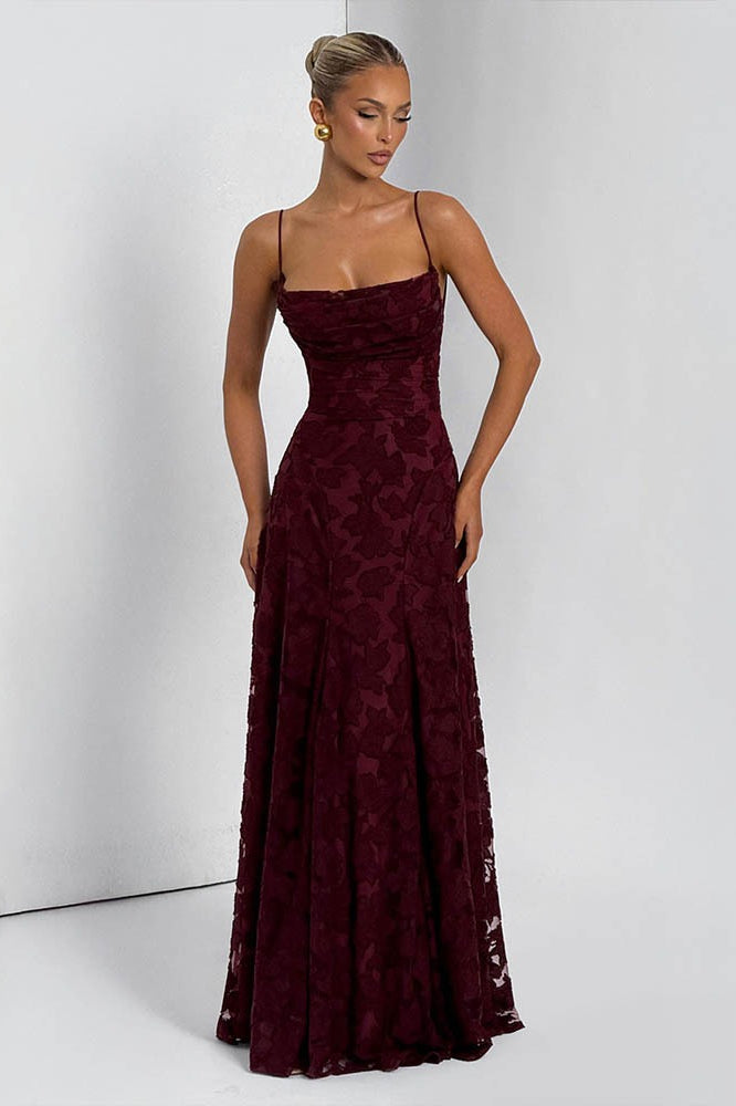 Chiffon Backless Spaghetti Strap Maxi Dress Secondary image