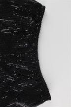 Glitter Tube Top Skinny Two Piece Shorts Set