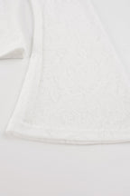 Chinese Knot Sheer Lace Bell Sleeve Blouse