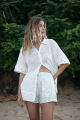 Casual Cardigan Crochet Hollow Blouse