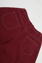 Contrast Stitch Wide Leg Cargo Pants