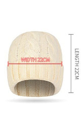 Solid Color Ribbed Ponytail Beanie Hat