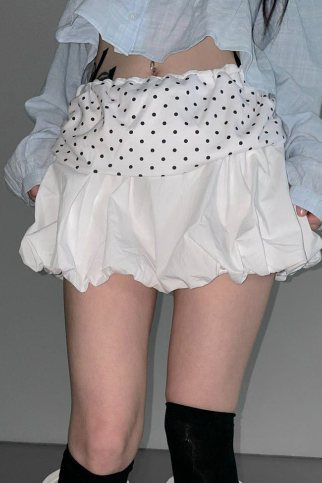 Polka Dot Patchwork Mini Skirt Main image