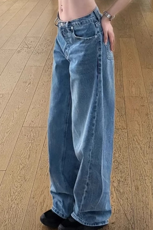 Vintage Rhinestone Letter Print Wide Leg Jeans Secondary image