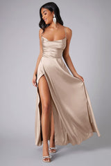Elegant Spaghetti Strap Ruched Formal Dress