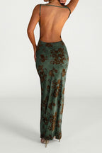 Chic Backless Slim Fit Maxi Floral Dress