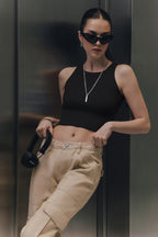 Solid Cropped Knit Top