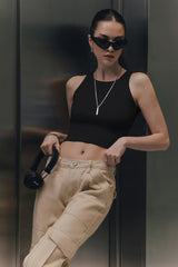 Solid Cropped Knit Top