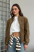 Vintage Khaki Suede Jacket Khaki / S