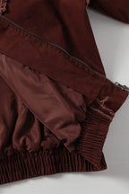 Washed Raw Seam Zip Up Jacket