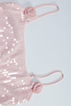 Sequin Spaghetti Strap Bodycon Mesh Mini Dress