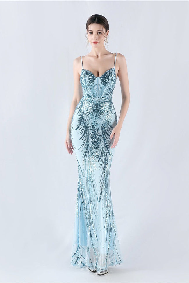 Boned Sequin Embroidered Formal Dress Main image