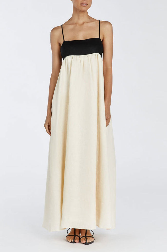 Casual Splice Linen Maxi Vacation Dress Main image