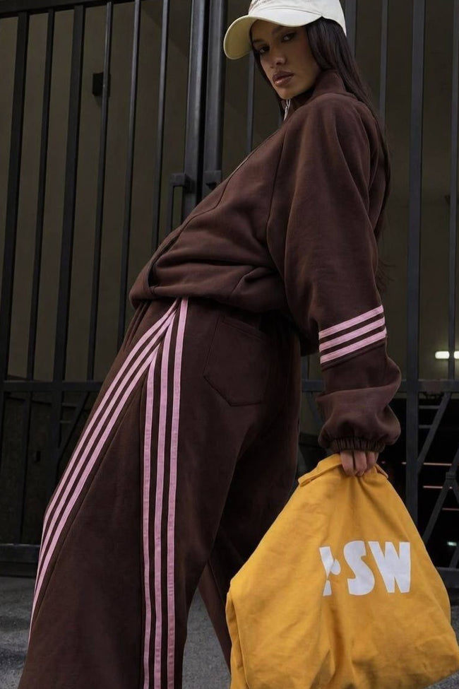 Side Stripe Sweatshirt Jogger Two Piece Set Main image