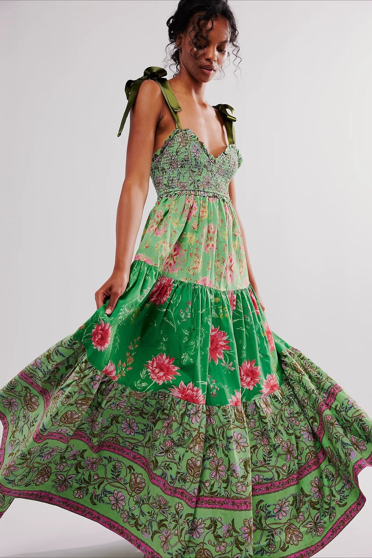Vintage Print Cami Maxi Boho Dress Main image