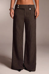 Chic Stripe Straight Wide Leg Pants