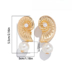Seashell Pearl Mix Textured Stud Earrings