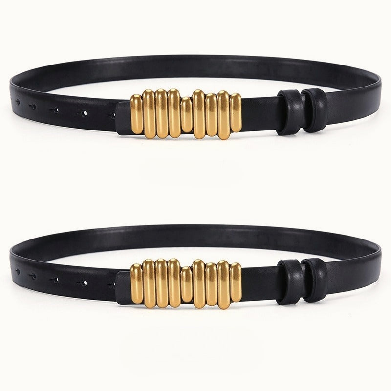 Color Block Reversible Double Sided Belt
