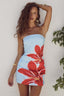 Chic Floral Tube Bodycon Mini Vacation Dress