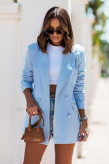 Long Sleeve Double-Breasted Blazer