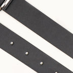 Minimal Textured Double Ring Buckle Waist Belt