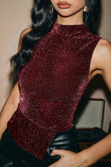 Rhinestone Sleeveless Bodycon Tank Top