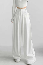 Casual High Waist Fluid Wide Leg Pants