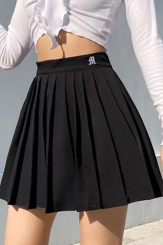 Pleated Anti-Chafe High Waist Pocket Sports Skirt Main image
