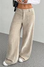 Pockets Wide Leg Knit Pants