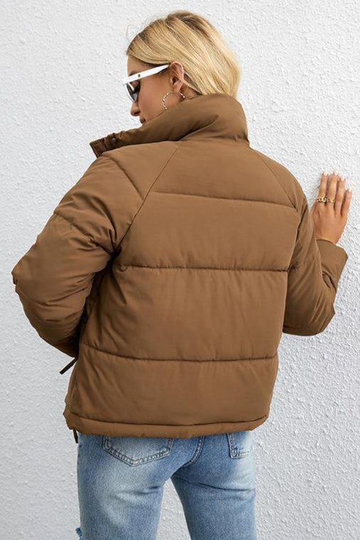 Short Stand Collar Puffer Coat coats
