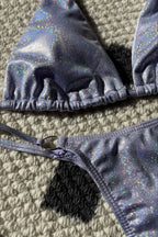 Sexy Shiny Halter Tanga Bikini Set