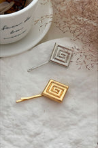 2-Piece Guilloche Design Braid Accent Hairpin Set