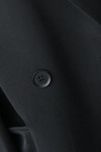 Black Double Breasted Long Blazer Overcoat
