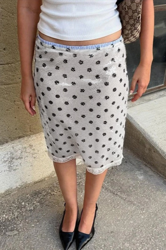 Low Waist Polka Dot Print Skirt Main image