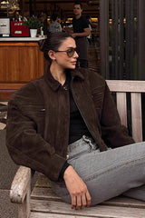 Vintage Cropped Utility Jacket Brown / S