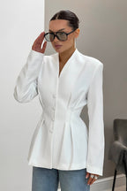 V Neck Waist Detail Blazer