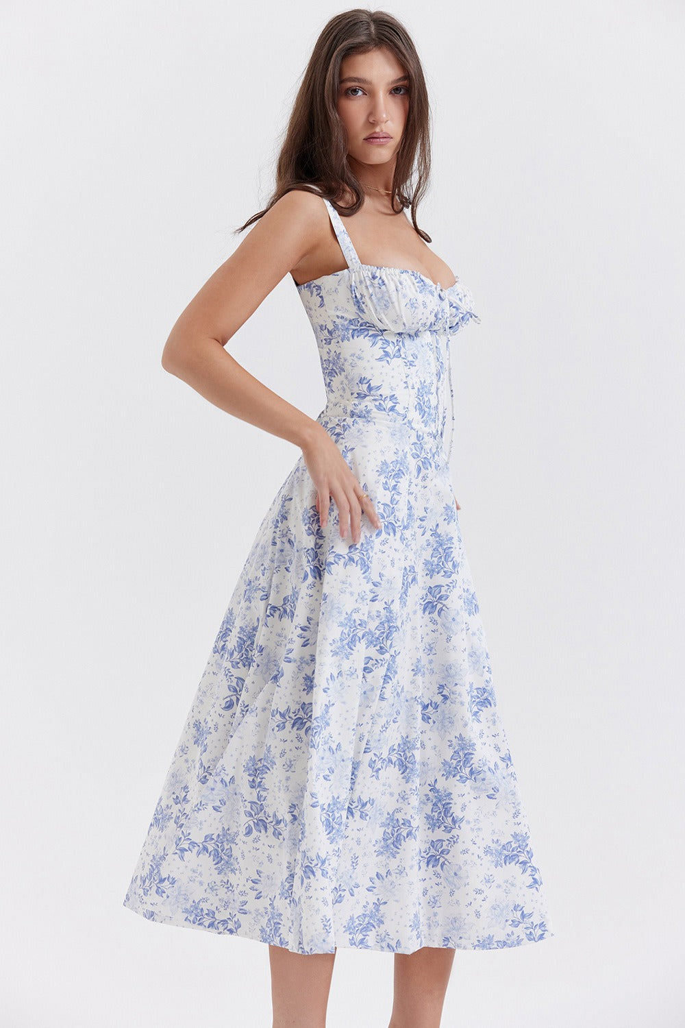 Strap Slit Floral Maxi Floral Dress Main image