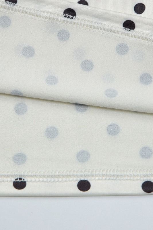 Raglan Corset Polka Dot Bow Side Skirt Set