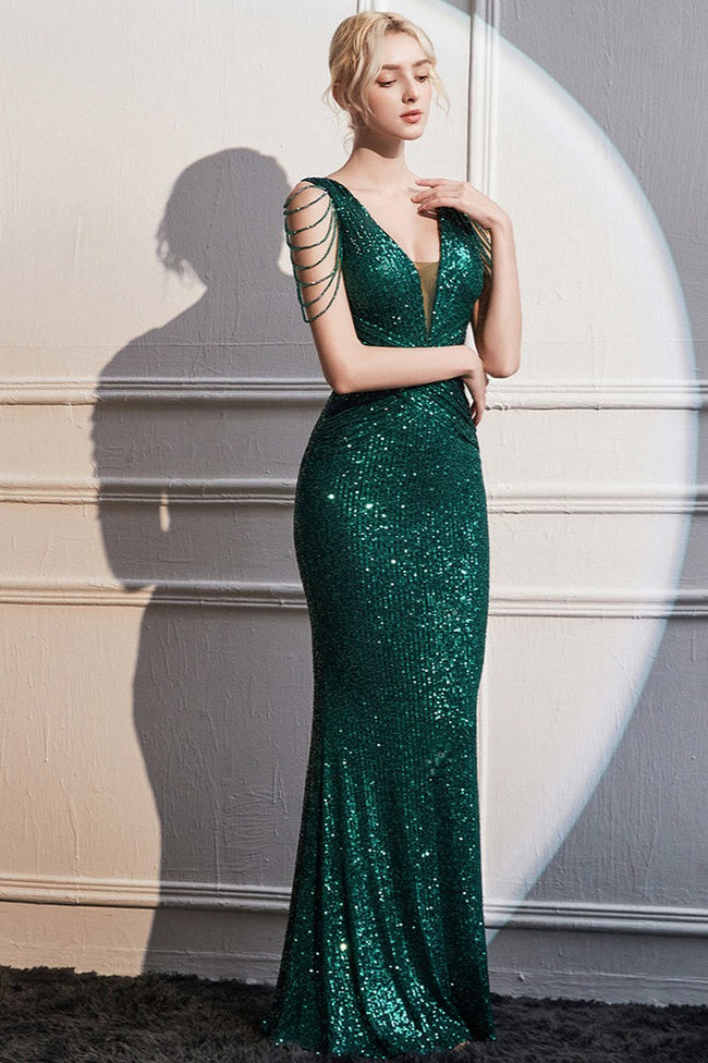 Long Spaghetti Strap Mermaid Formal Dress Main image