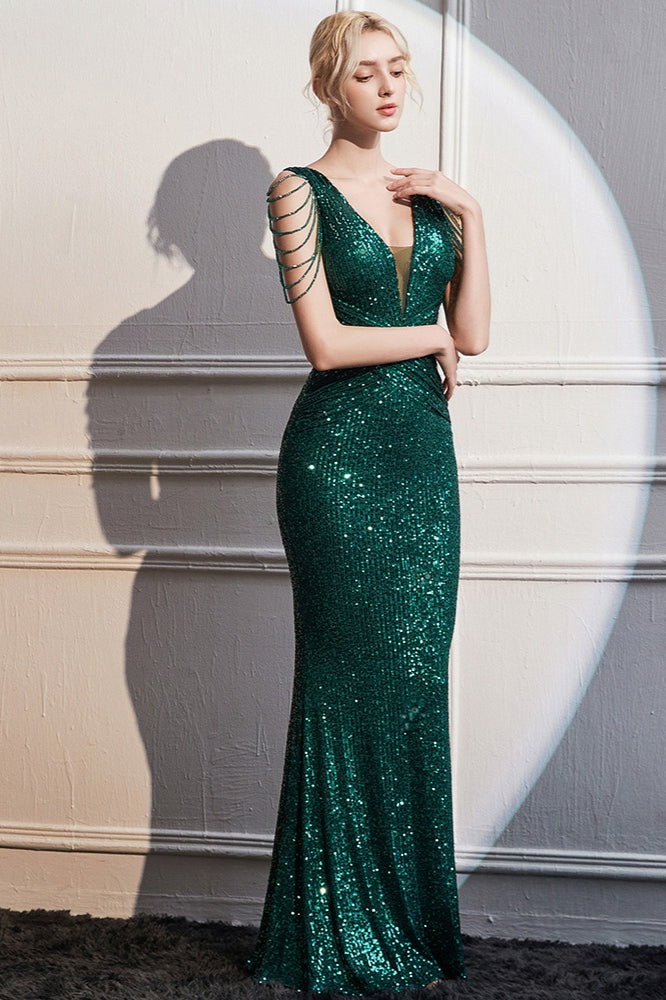 Long Spaghetti Strap Mermaid Formal Dress