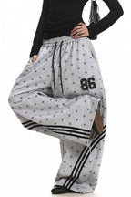 All Over Star Stripe Barrel Leg Sweatpants