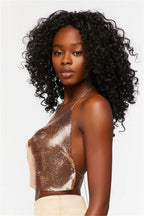 Sequin Halter Backless Halter Top