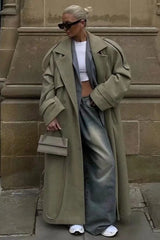 Wide Notch Lapel Single Breasted Overcoat