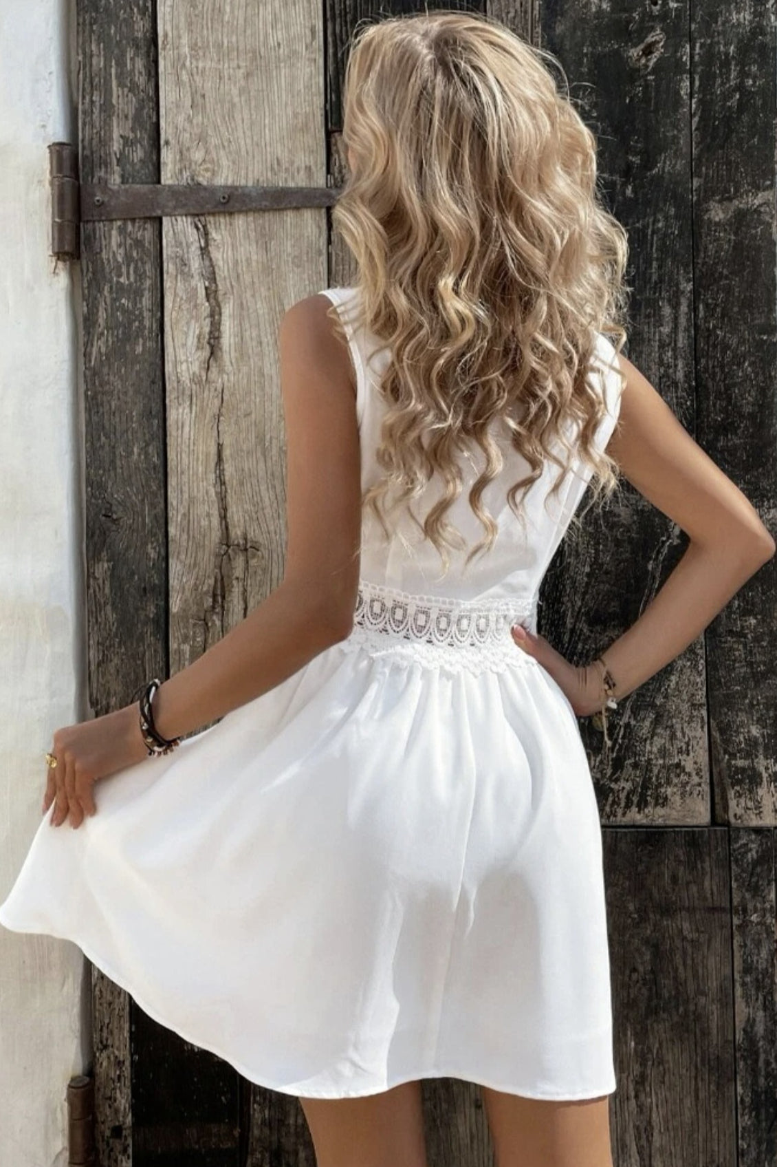 Patchwork Lace Short A-Line Boho Dress Secondary image