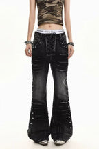 Vintage Washed Straight Leg Streetwear Jeans